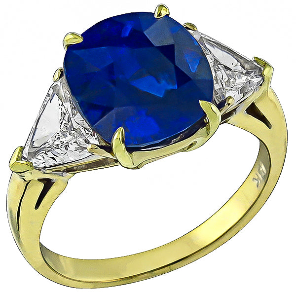 5.28ct Sapphire 1.00ct Diamond Engagement Ring