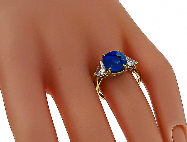 5.28ct Sapphire 1.00ct Diamond Engagement Ring