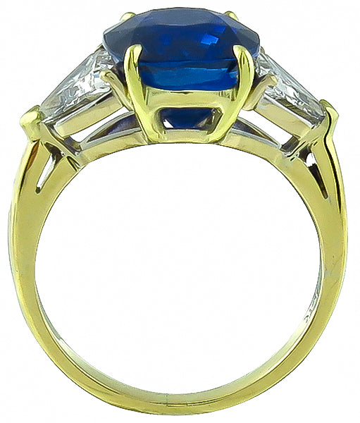 5.28ct Sapphire 1.00ct Diamond Engagement Ring