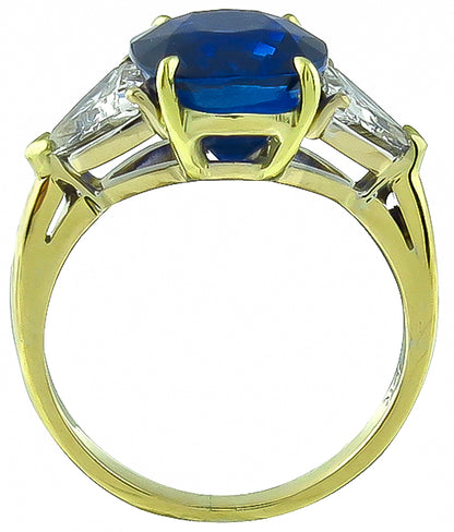5.28ct Sapphire 1.00ct Diamond Engagement Ring