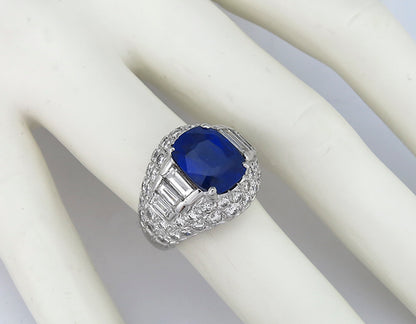 5.36ct Ceylon Sapphire 2.40ct Diamond Gold Ring