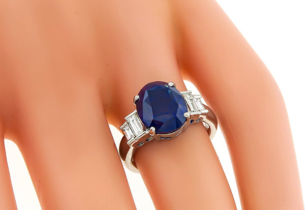 5.42ct Sapphire Diamond Engagement Ring