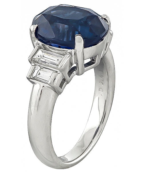 5.42ct Sapphire Diamond Engagement Ring