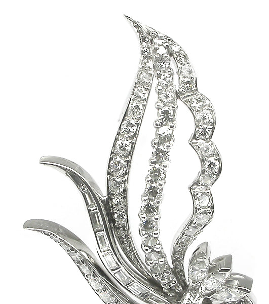 5.50ct Platinum Diamond Floral Pin