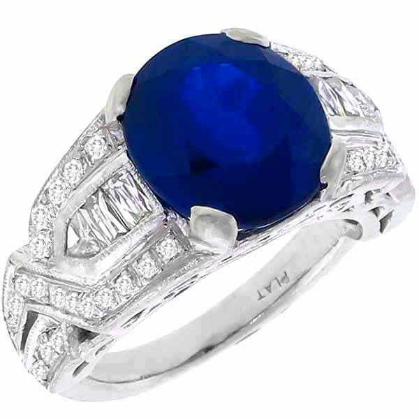 5.55ct Sapphire 0.60ct Diamond Ring