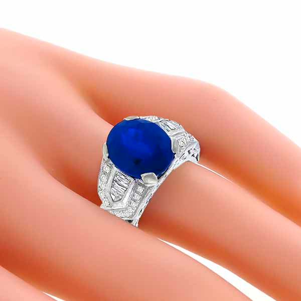 5.55ct Sapphire 0.60ct Diamond Ring