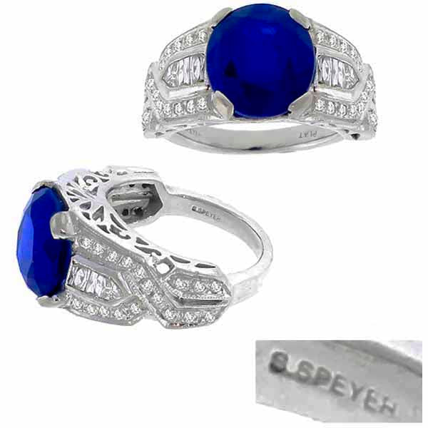 5.55ct Sapphire 0.60ct Diamond Ring