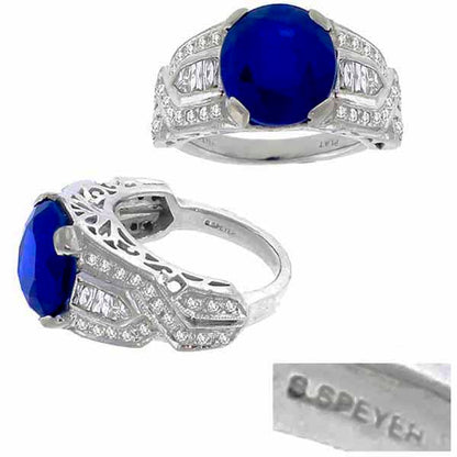 5.55ct Sapphire 0.60ct Diamond Ring