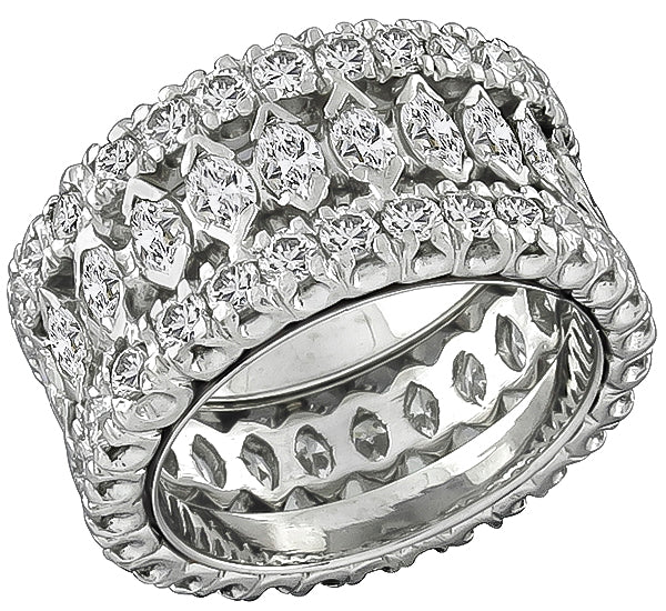 5ct Marquise & Round Diamond Platinum Eternity Band