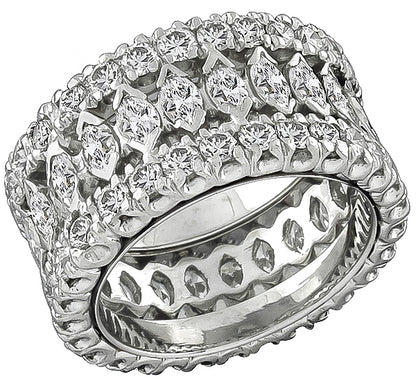 5ct Marquise & Round Diamond Platinum Eternity Band