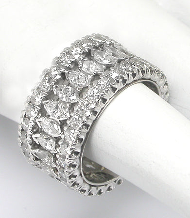 5ct Marquise & Round Diamond Platinum Eternity Band