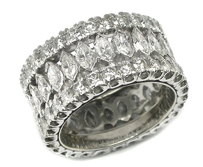 5ct Marquise & Round Diamond Platinum Eternity Band