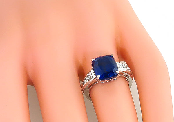 6.21ct Ceylon Sapphire 0.30ct Diamond Engagement Ring