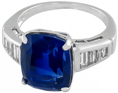 6.21ct Ceylon Sapphire 0.30ct Diamond Engagement Ring