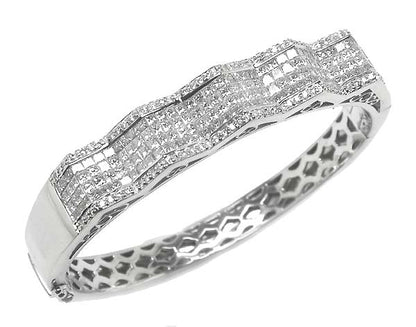 6.60ct Diamond 14k White Gold Bangle