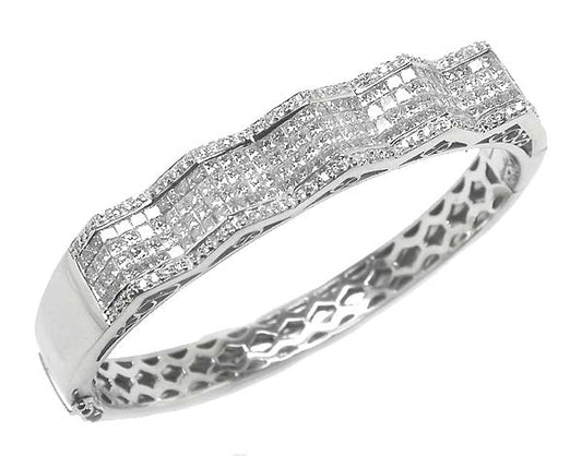6.60ct Diamond 14k White Gold Bangle