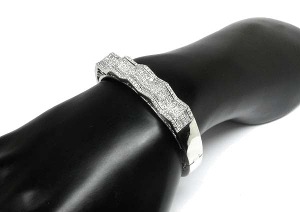 6.60ct Diamond 14k White Gold Bangle