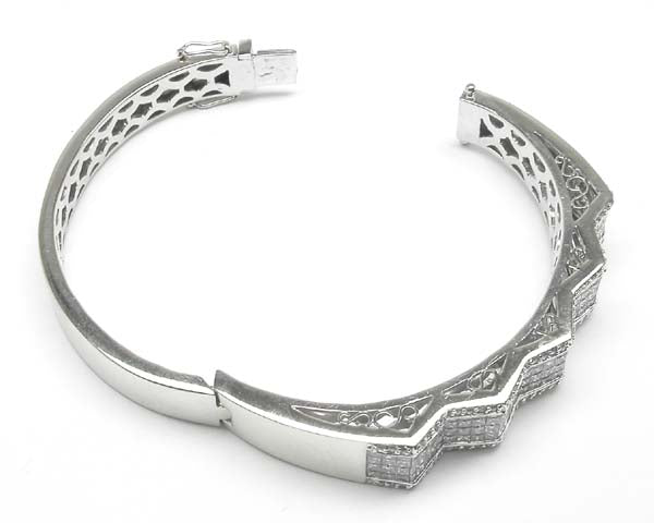 6.60ct Diamond 14k White Gold Bangle