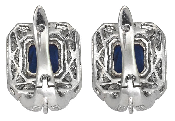 6.80ct Sapphire 2.00ct Diamond Earrings