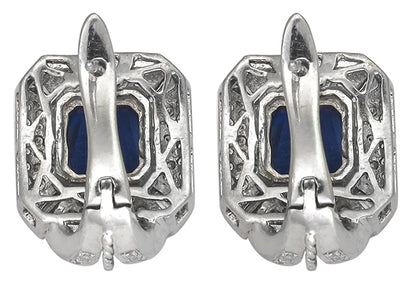 6.80ct Sapphire 2.00ct Diamond Earrings