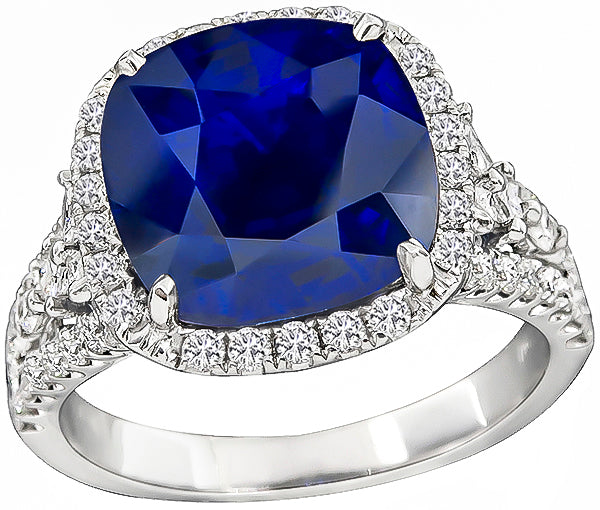 6.85ct Sapphire 0.50ct Diamond Engagement Ring