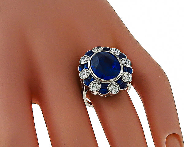 8.03ct Sapphire 1.66ct Diamond Ring