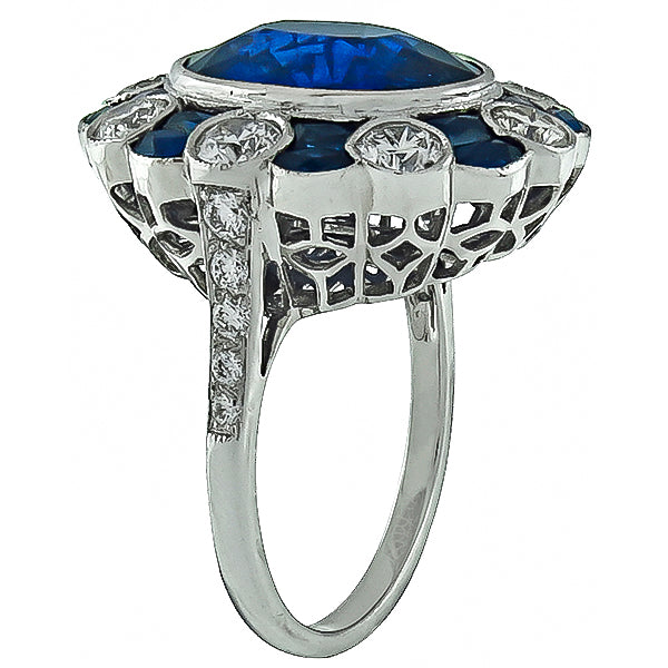 8.03ct Sapphire 1.66ct Diamond Ring
