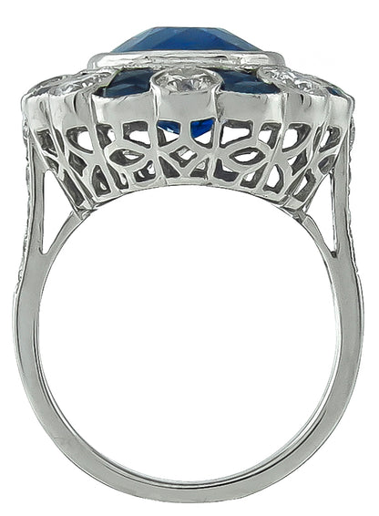 8.03ct Sapphire 1.66ct Diamond Ring