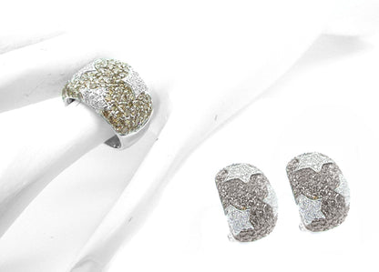 9.00ct Fancy Brown Diamond 1.50ct White Diamond Ring and Earrings Set