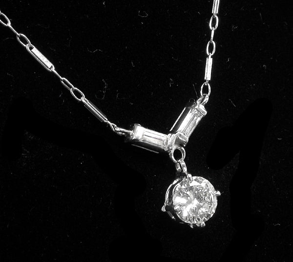 .90ct Diamond 14k White Gold  Necklace