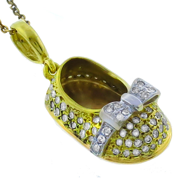 Aaron Basha Inspired 0.80ct Diamond Shoe  Charm Pendant