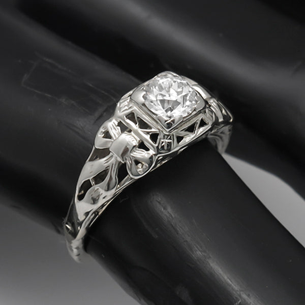 Antique 0.50ct Diamond Gold  Engagement Ring