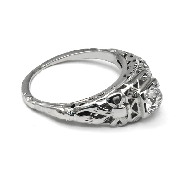 Antique 0.50ct Diamond Gold  Engagement Ring