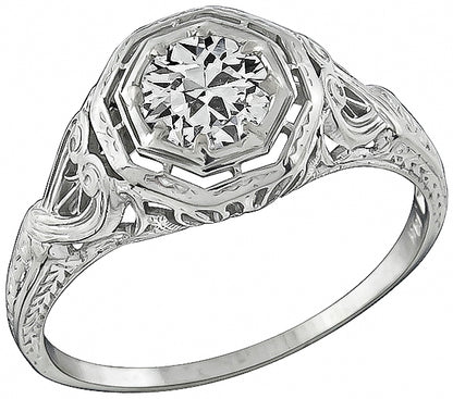 Antique 0.53ct Diamond Engagement Ring