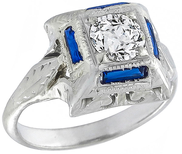 Antique 0.64ct Diamond Engagement Ring