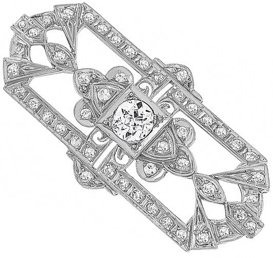 Antique 0.65ct Center Diamond 1.30ct Diamond Pin