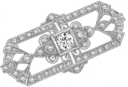 Antique 0.65ct Center Diamond 1.30ct Diamond Pin