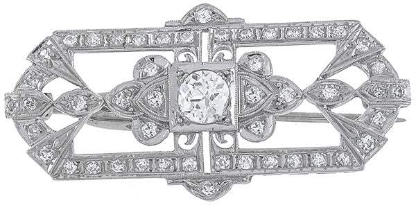 Antique 0.65ct Center Diamond 1.30ct Diamond Pin