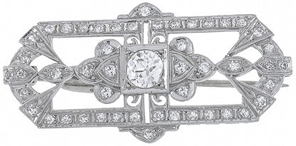 Antique 0.65ct Center Diamond 1.30ct Diamond Pin