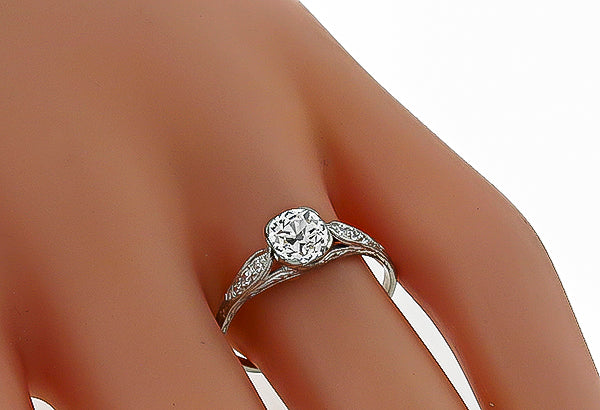 Antique 0.65ct Diamond Engagement Ring