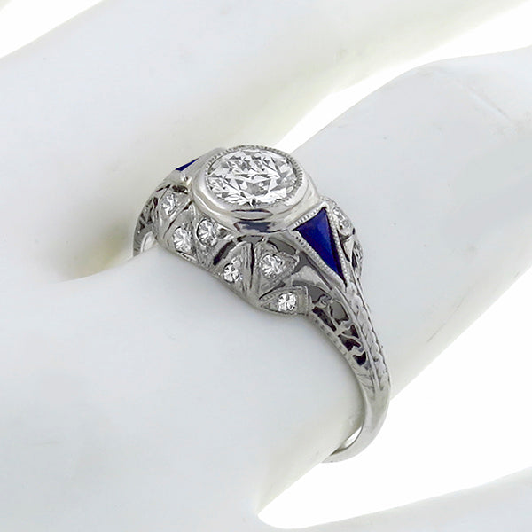 Antique 0.65ct Platinum Diamond Engagement Ring