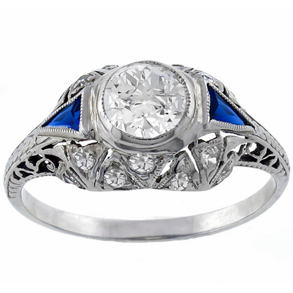 Antique 0.65ct Platinum Diamond Engagement Ring