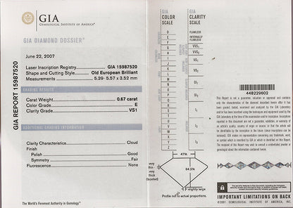 Antique  0.67ct Diamond Engagement Ring