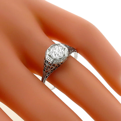 Antique 0.70ct Diamond Engagement Ring