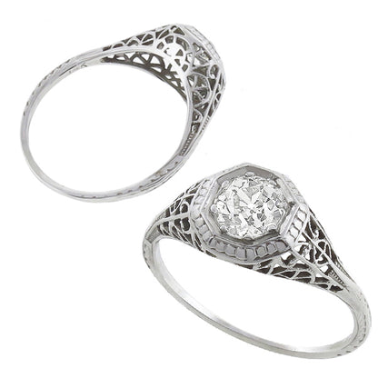 Antique 0.70ct Diamond Engagement Ring