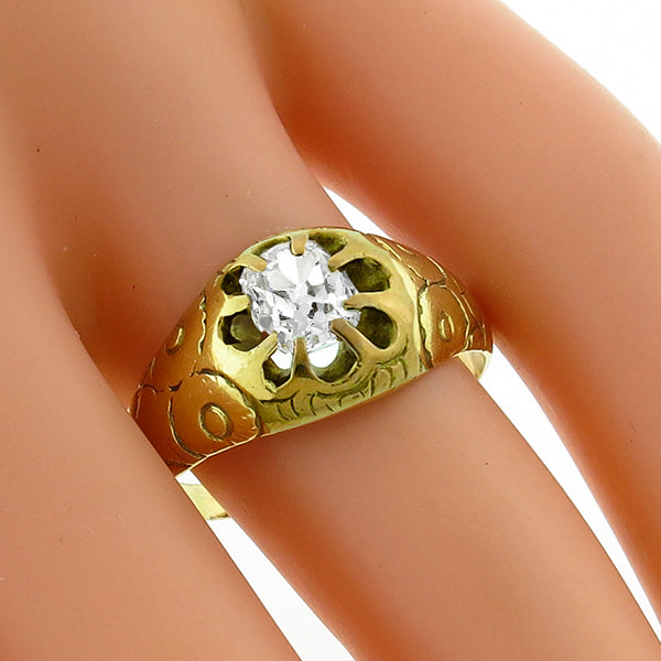 Antique 0.70ct Diamond Gold Ring