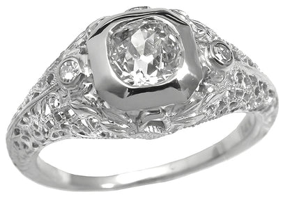 Antique 0.72ct Diamond Gold Engagement Ring