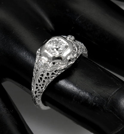 Antique 0.72ct Diamond Gold Engagement Ring