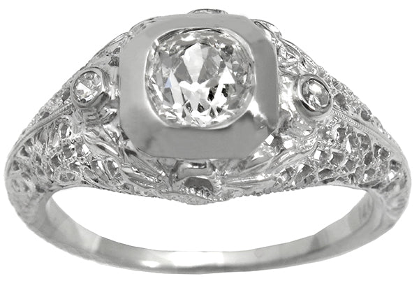 Antique 0.72ct Diamond Gold Engagement Ring