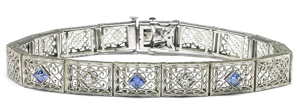 Antique  0.80ct Sapphire & 0.45 Diamond Bracelet